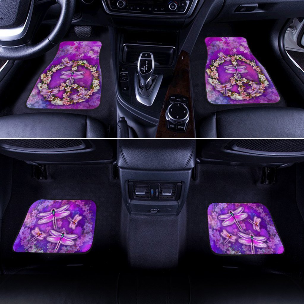 Peace-Sign-Car-Floor-Mats-Custom-Flower-Dragonfly-Car-Accessories-Gifts-Idea-1