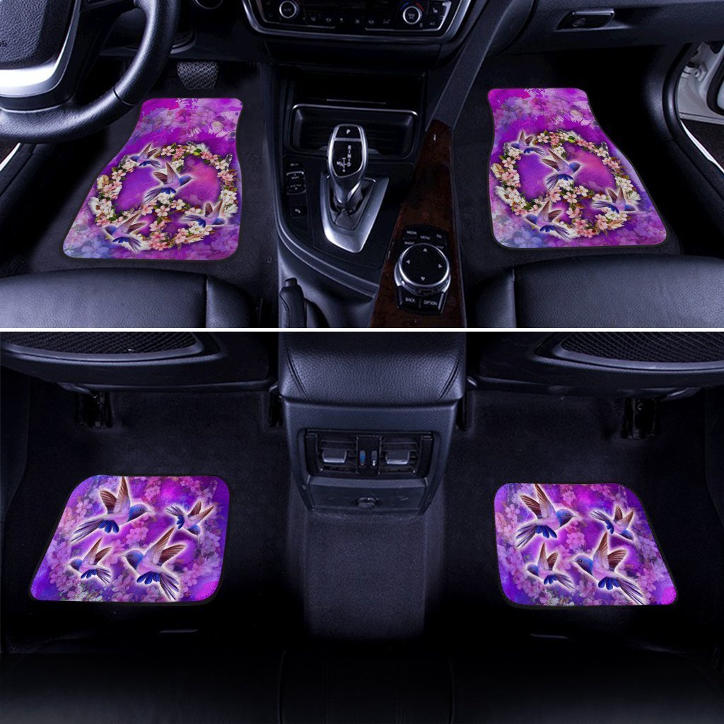 Peace-Sign-Car-Floor-Mats-Custom-Flower-Hummingbirds-Car-Accessories-Gifts-Idea-1
