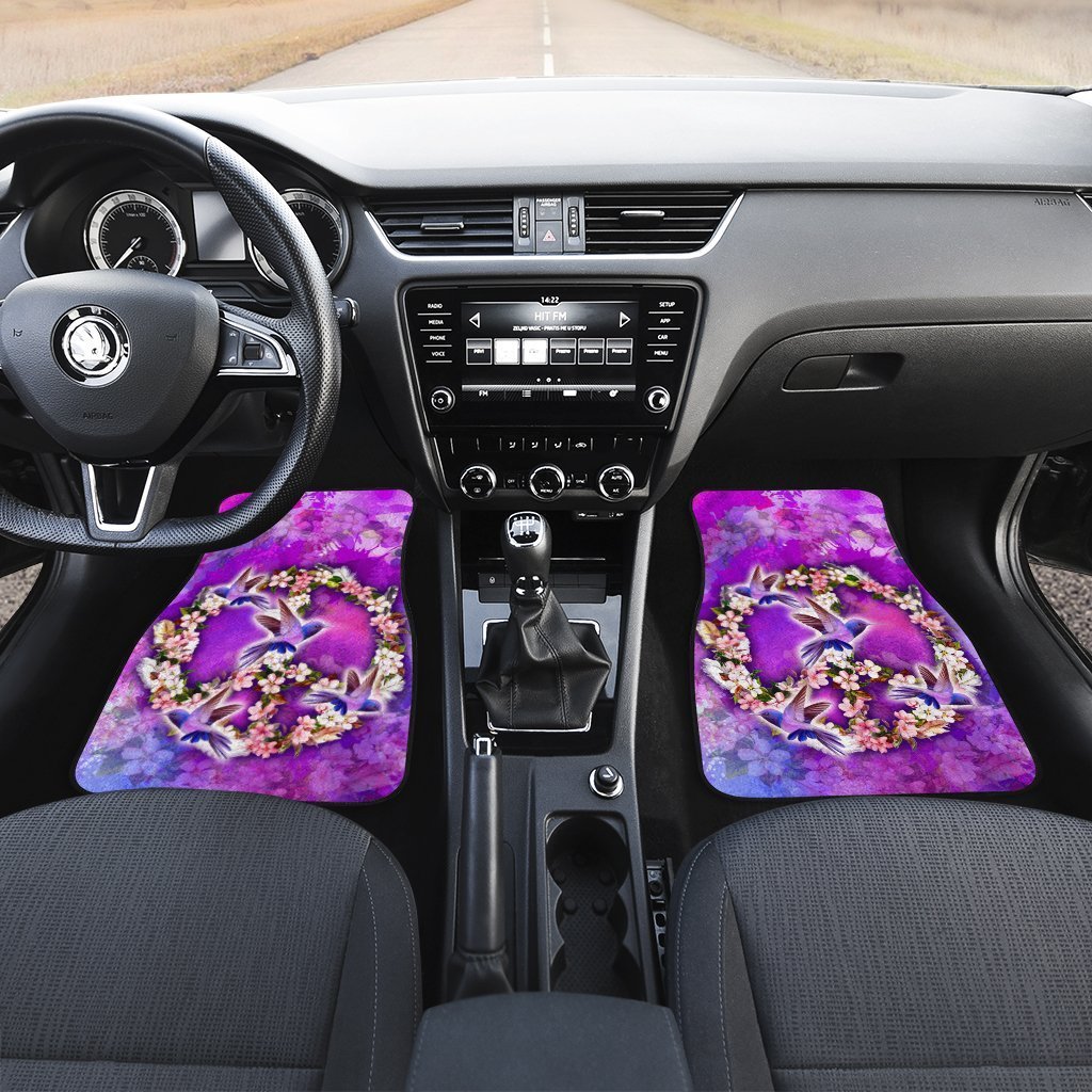 Peace-Sign-Car-Floor-Mats-Custom-Flower-Hummingbirds-Car-Accessories-Gifts-Idea-2