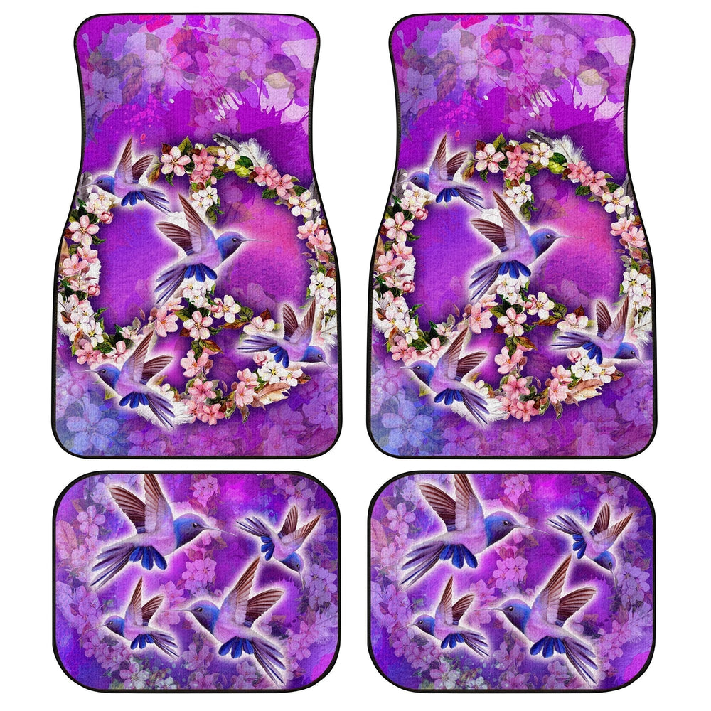 Peace Sign Car Floor Mats Custom Flower Hummingbirds Car Accessories Gifts Idea Peace Sign Car Floor Mats Custom Flower Hummingbirds Car Accessories Gifts Idea