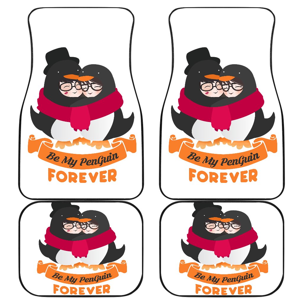 Penguin Couple Front And Back Car Mats Penguin Couple Front And Back Car Mats