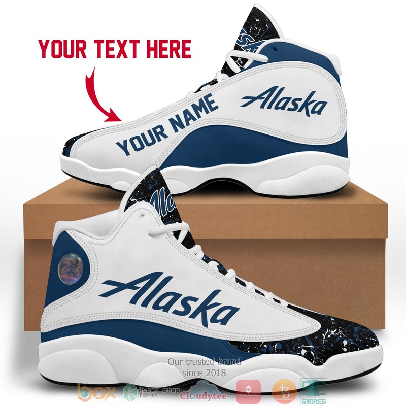 Personalized Alaska Color Plash Air Jordan 13 Sneaker Shoes Personalized Alaska Color Plash Air Jordan 13 Sneaker Shoes