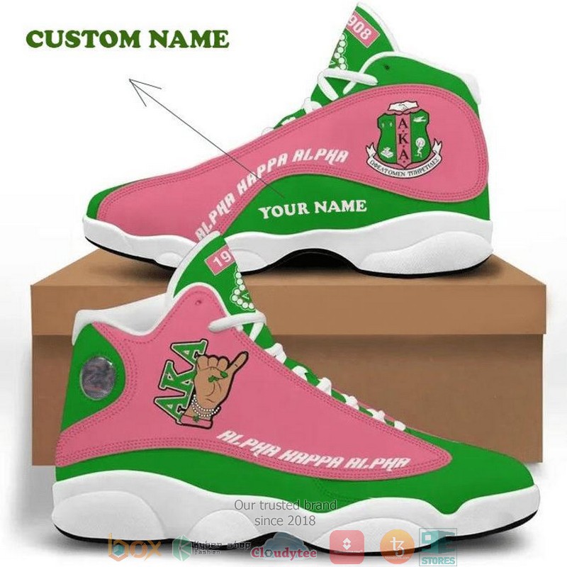 Personalized Alpha Kappa Alpha Hand Sign Air Jordan 13 Sneaker Shoes Personalized Alpha Kappa Alpha Hand Sign Air Jordan 13 Sneaker Shoes