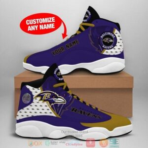 Personalized Baltimore Ravens Nfl Football Team Air Jordan 13 Sneaker Shoes