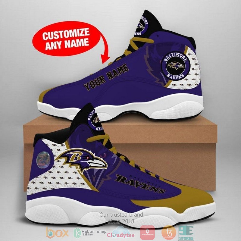 Personalized Baltimore Ravens Nfl Football Team Air Jordan 13 Sneaker Shoes Personalized Baltimore Ravens Nfl Football Team Air Jordan 13 Sneaker Shoes