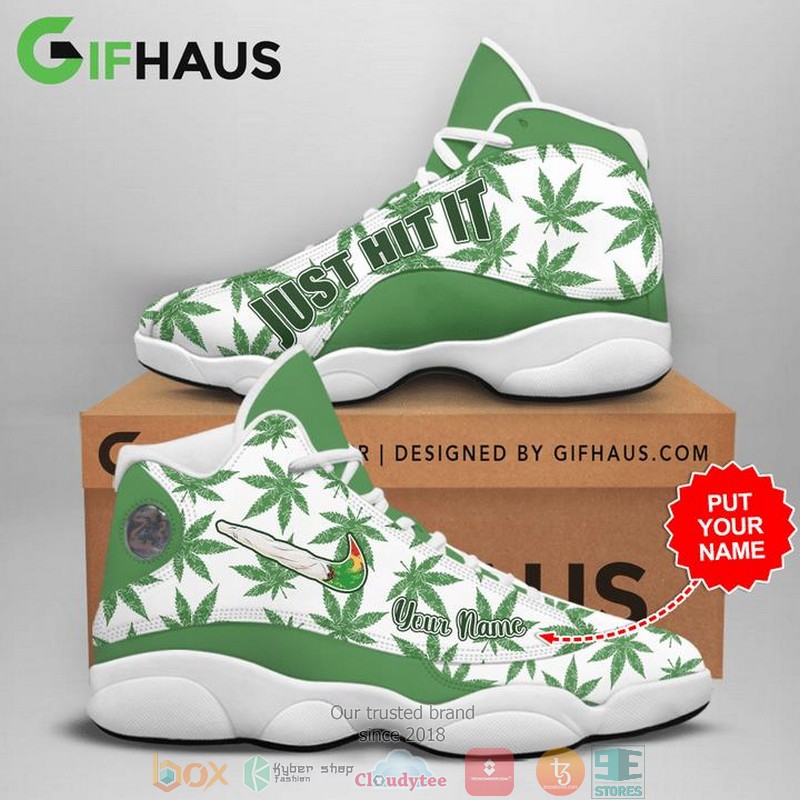 Personalized Cannabis Nike Just Hit It Air Jordan 13 Sneaker Shoes Personalized Cannabis Nike Just Hit It Air Jordan 13 Sneaker Shoes