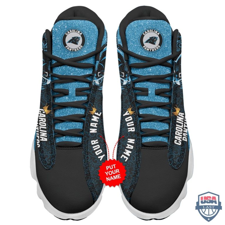 Personalized-Carolina-Panthers-Glitter-Air-Jordan-13-Shoes-1