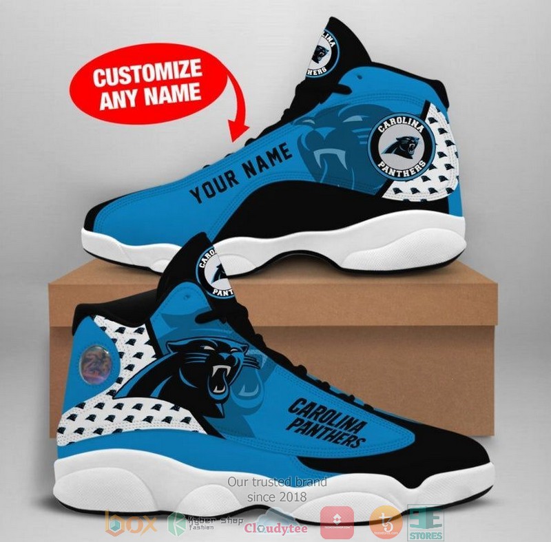 Personalized Carolina Panthers Nfl Big Logo Football Team 4 Air Jordan 13 Sneaker Shoes Personalized Carolina Panthers Nfl Big Logo Football Team 4 Air Jordan 13 Sneaker Shoes