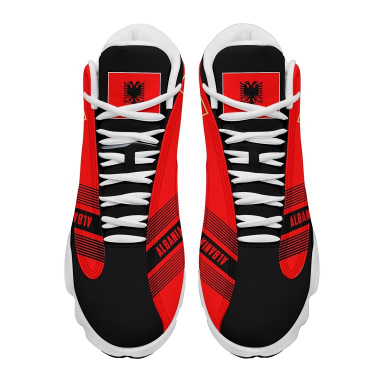 Personalized-Coat-Of-Arms-Of-Albania-Red-Black-Custom-Air-Jordan-13-Shoes-2