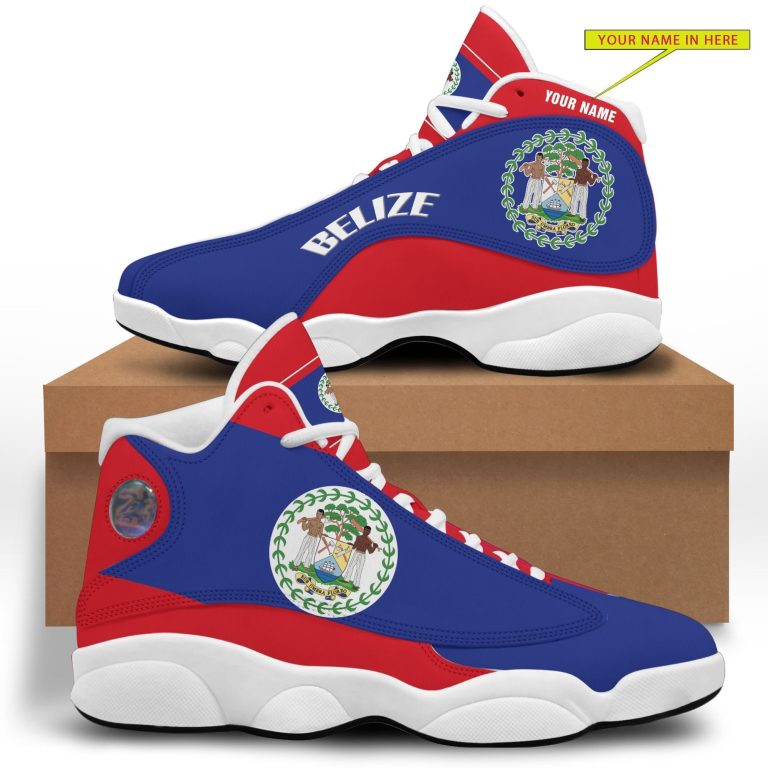 Personalized-Coat-Of-Arms-Of-Belize-Custom-Air-Jordan-13-Shoes-2