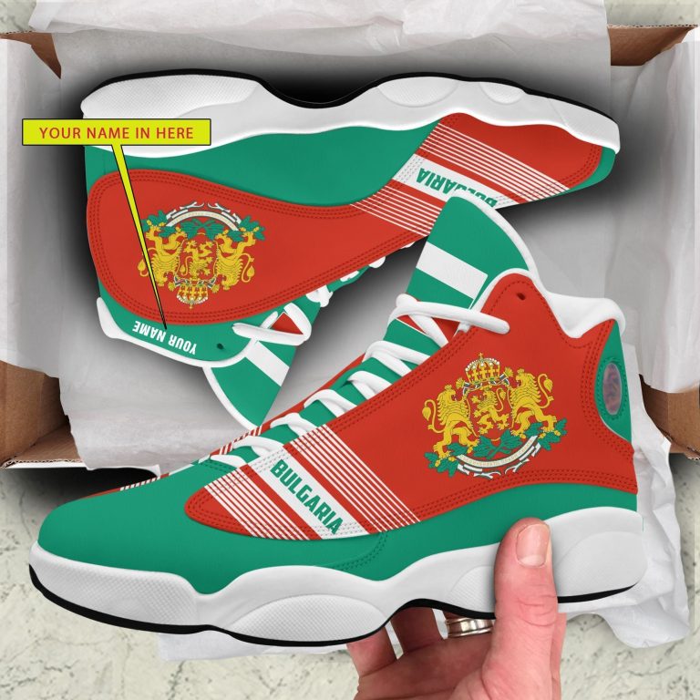 Personalized-Coat-Of-Arms-Of-Bulgaria-Green-Red-Custom-Air-Jordan-13-Shoes-2