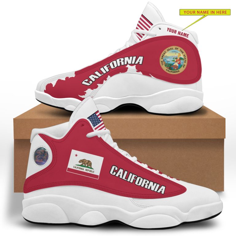 Personalized-Coat-Of-Arms-Of-California-Flag-Custom-Air-Jordan-13-Shoes-1