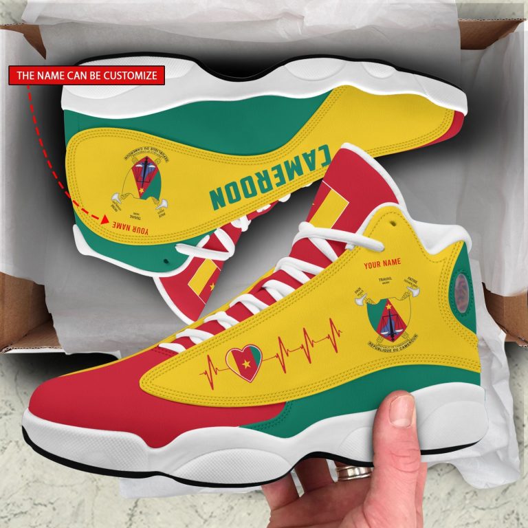 Personalized-Coat-Of-Arms-Of-Cameroon-Custom-Air-Jordan-13-Shoes-1