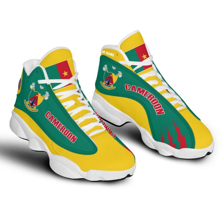 Personalized-Coat-Of-Arms-Of-Cameroon-Yellow-Green-Custom-Air-Jordan-13-Shoes-2