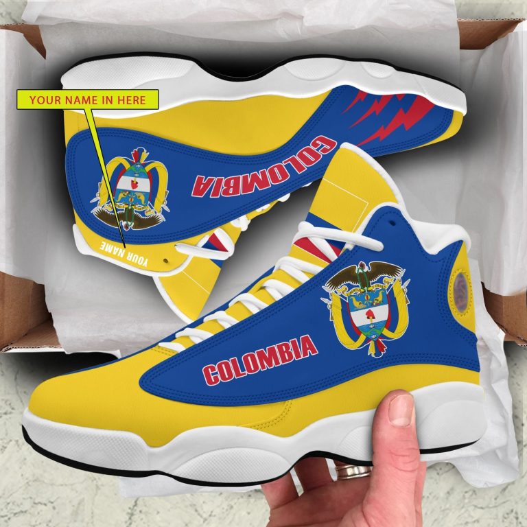 Personalized-Coat-Of-Arms-Of-Colombia-Custom-Air-Jordan-13-Shoes-1