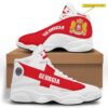 Personalized Coat Of Arms Of Georgia White Red Custom Air Jordan 13 Shoes