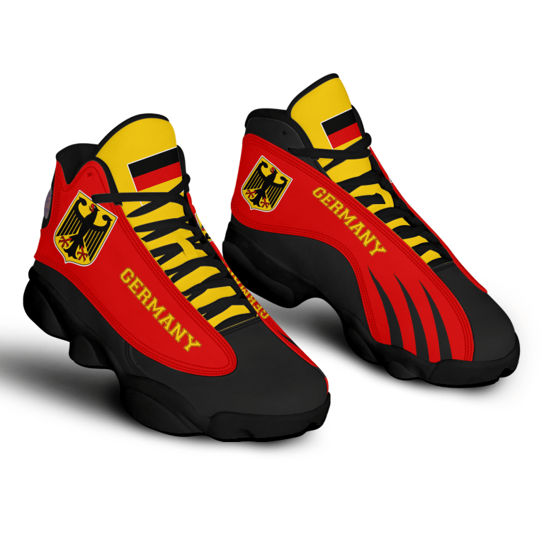 Personalized-Coat-Of-Arms-Of-Germany-Red-Black-Custom-Air-Jordan-13-Shoes-1