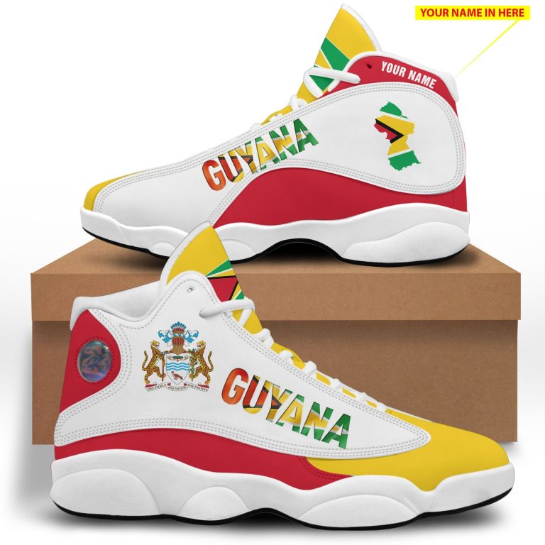 Personalized-Coat-Of-Arms-Of-Guyana-Custom-Air-Jordan-13-Shoes-1