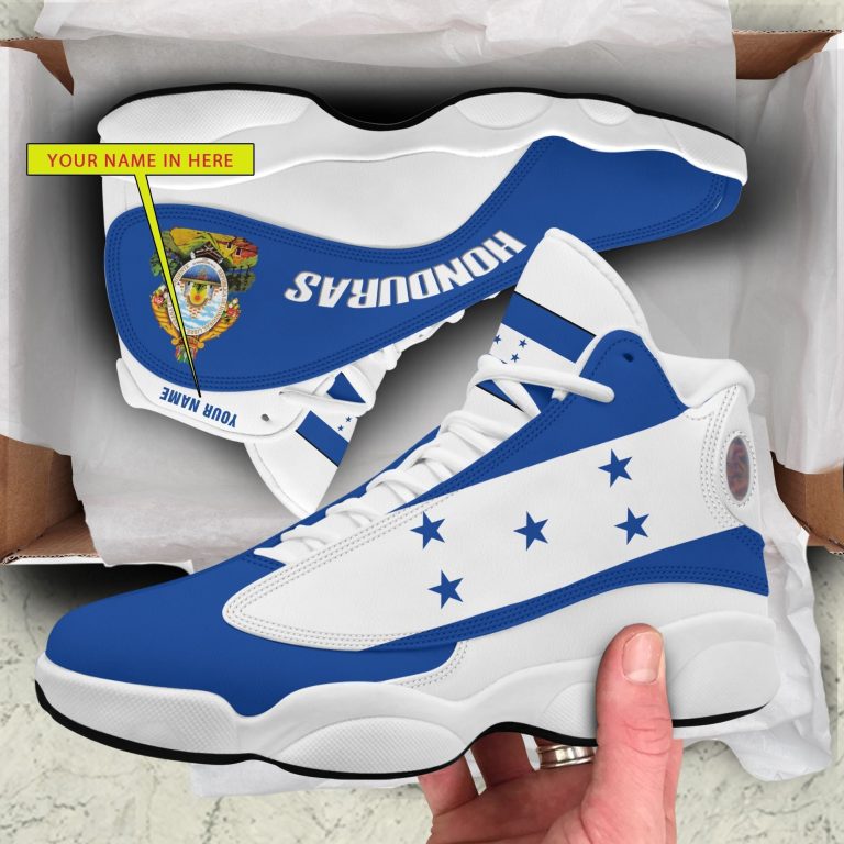 Personalized-Coat-Of-Arms-Of-Honduras-Flag-Custom-Air-Jordan-13-Shoes-1
