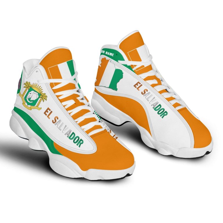 Personalized-Coat-Of-Arms-Of-Ivory-Coast-El-Salvador-Custom-Air-Jordan-13-Shoes-1