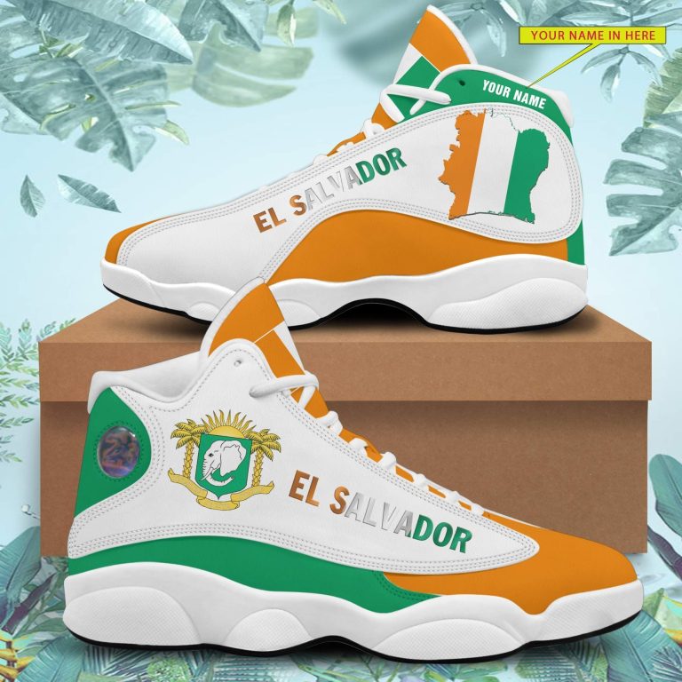 Personalized-Coat-Of-Arms-Of-Ivory-Coast-El-Salvador-Custom-Air-Jordan-13-Shoes-3