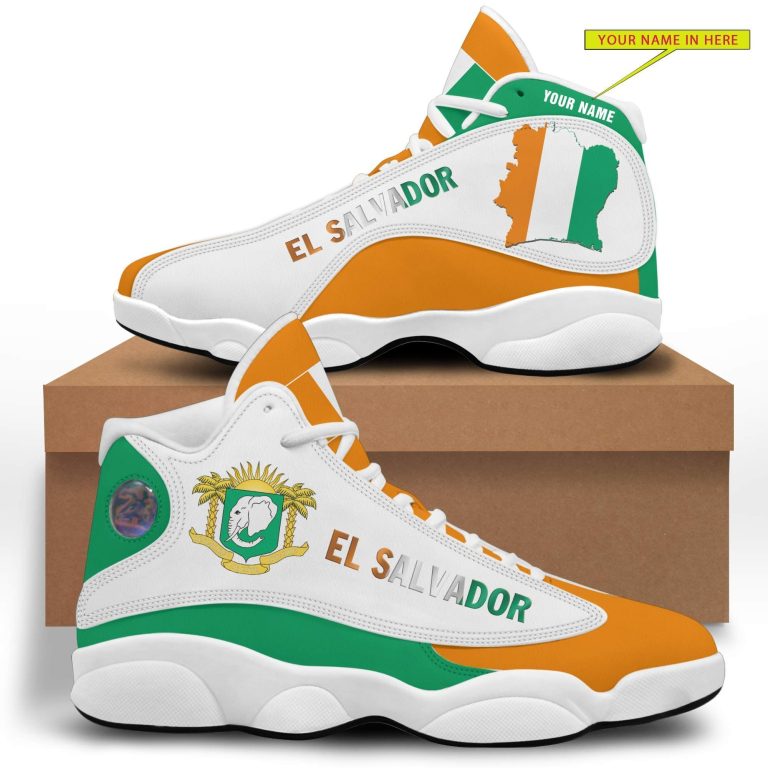 Personalized-Coat-Of-Arms-Of-Ivory-Coast-El-Salvador-Custom-Air-Jordan-13-Shoes-4