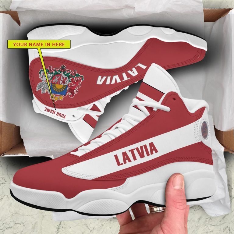 Personalized-Coat-Of-Arms-Of-Latvia-Custom-Air-Jordan-13-Shoes-1