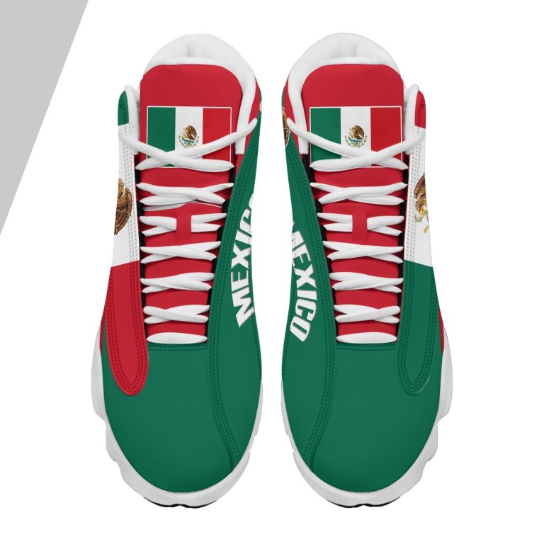 Personalized-Coat-Of-Arms-Of-Mexico-Green-Red-Custom-Air-Jordan-13-Shoes-2