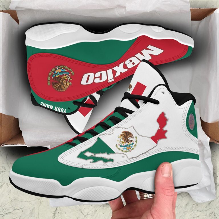 Personalized-Coat-Of-Arms-Of-Mexico-Map-Custom-Air-Jordan-13-Shoes-2