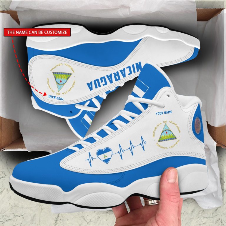 Personalized-Coat-Of-Arms-Of-Nicaragua-Custom-Air-Jordan-13-Shoes-1