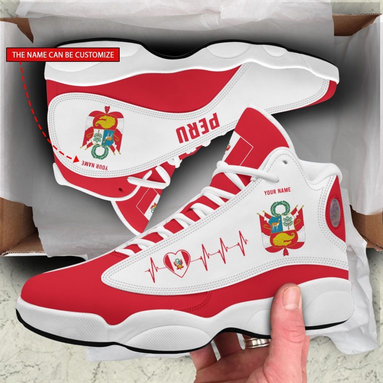 Personalized-Coat-Of-Arms-Of-Peru-Custom-Air-Jordan-13-Shoes-1