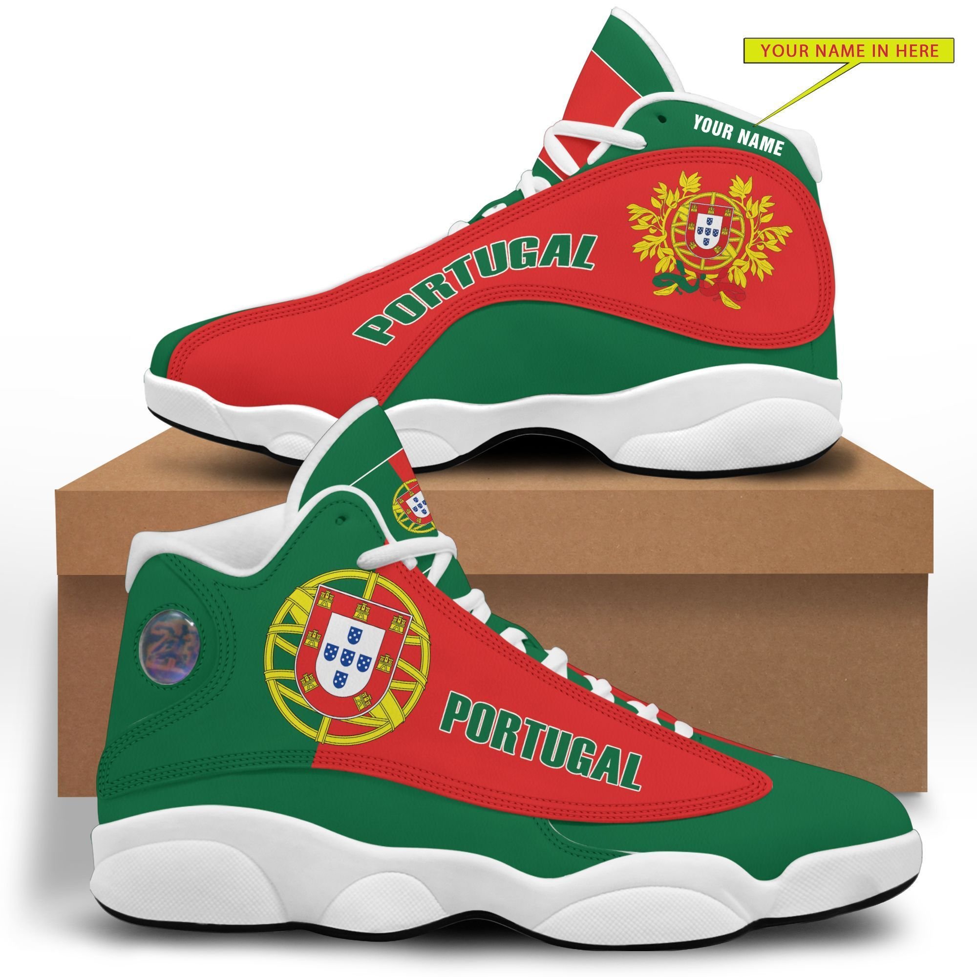 Personalized Coat Of Arms Of Portugal Custom Air Jordan 13 Shoes Personalized Coat Of Arms Of Portugal Custom Air Jordan 13 Shoes