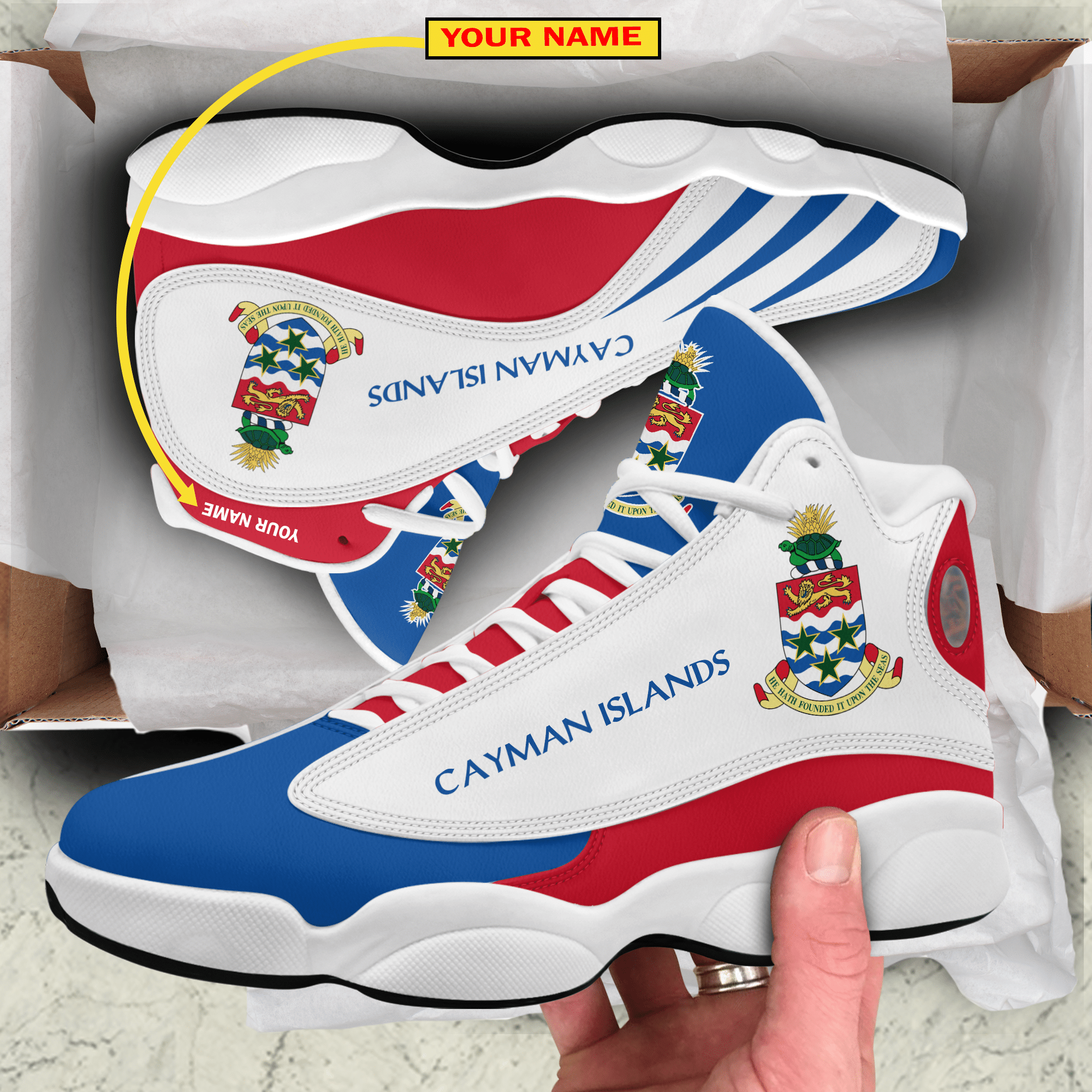 Personalized Coat Of Arms Of The Cayman Islands Custom Air Jordan 13 Shoes Personalized Coat Of Arms Of The Cayman Islands Custom Air Jordan 13 Shoes