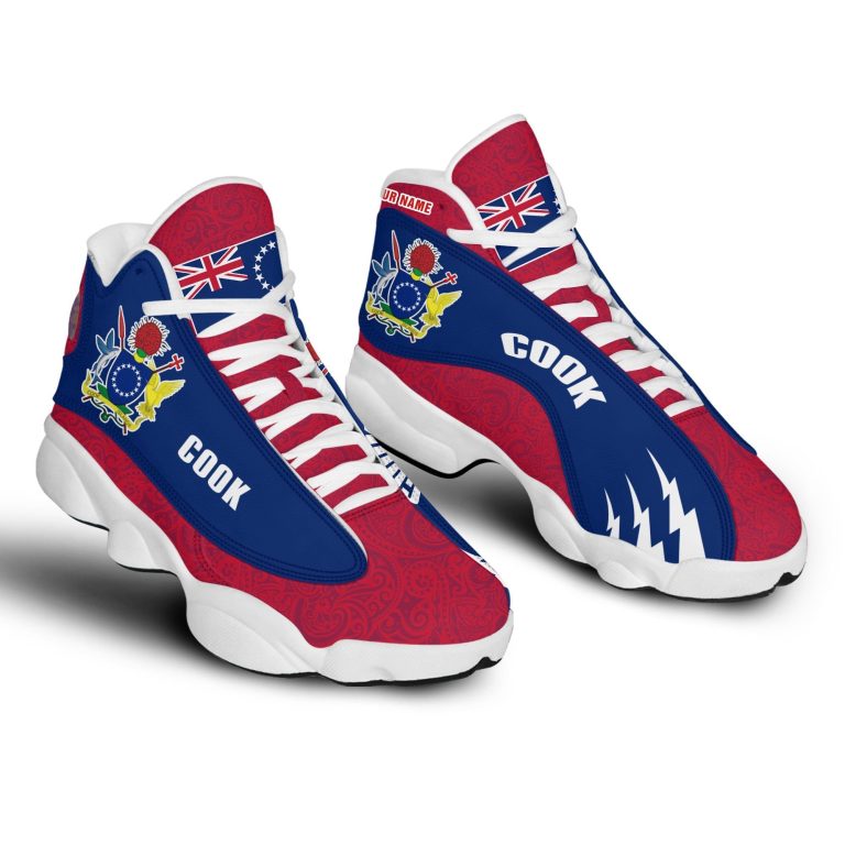 Personalized-Coat-Of-Arms-Of-The-Cook-Islands-Custom-Air-Jordan-13-Shoes-1