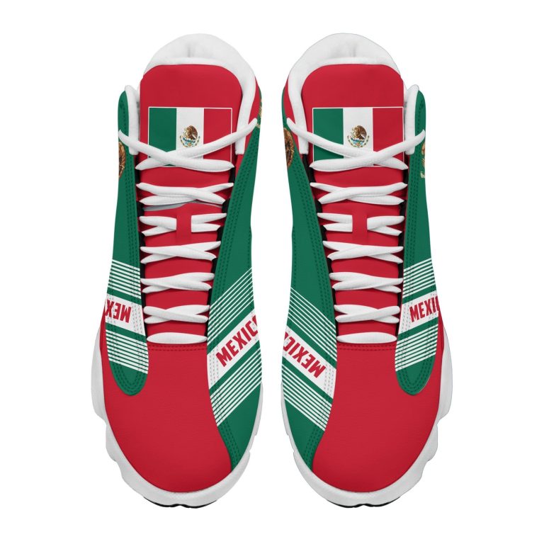 Personalized-Coat-Of-Arms-Of-The-Mexico-Red-Green-Custom-Air-Jordan-13-Shoes-2