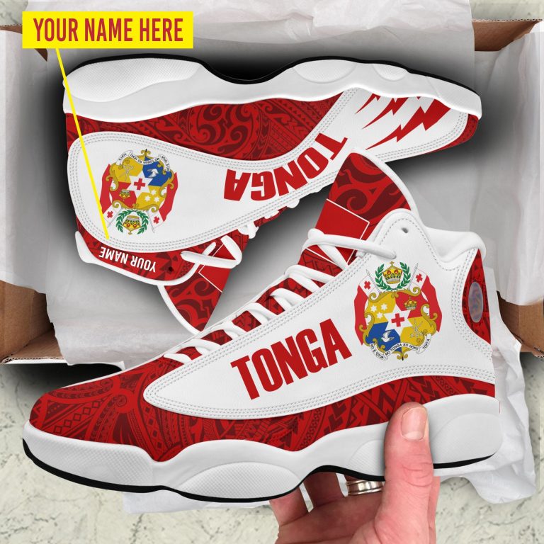 Personalized-Coat-Of-Arms-Of-Tonga-Red-White-Custom-Air-Jordan-13-Shoes-2