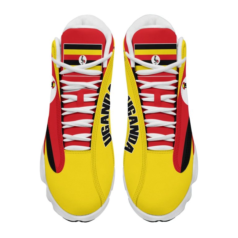 Personalized-Coat-Of-Arms-Of-Uganda-Yellow-Red-Custom-Air-Jordan-13-Shoes-2