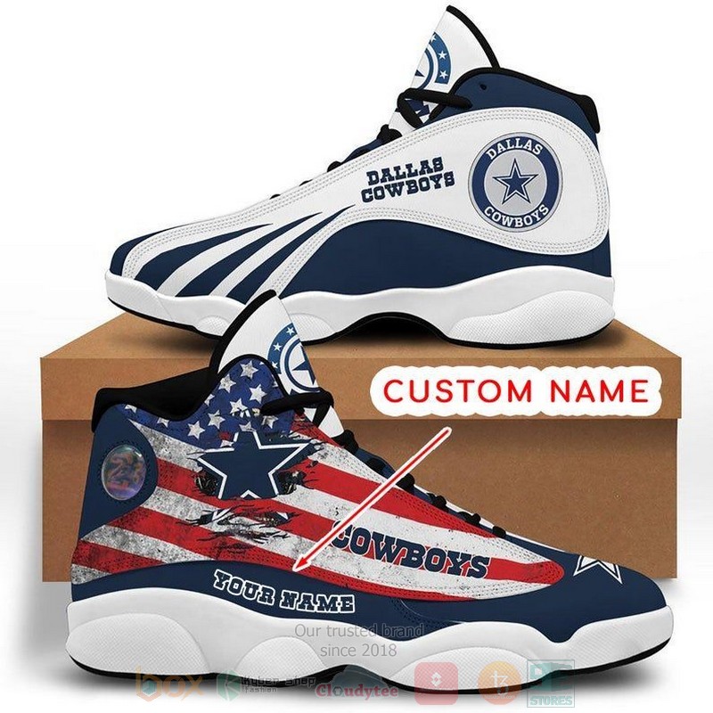 Personalized Dallas Cowboys Nfl American Flag Custom Air Jordan 13 Shoes Personalized Dallas Cowboys Nfl American Flag Custom Air Jordan 13 Shoes