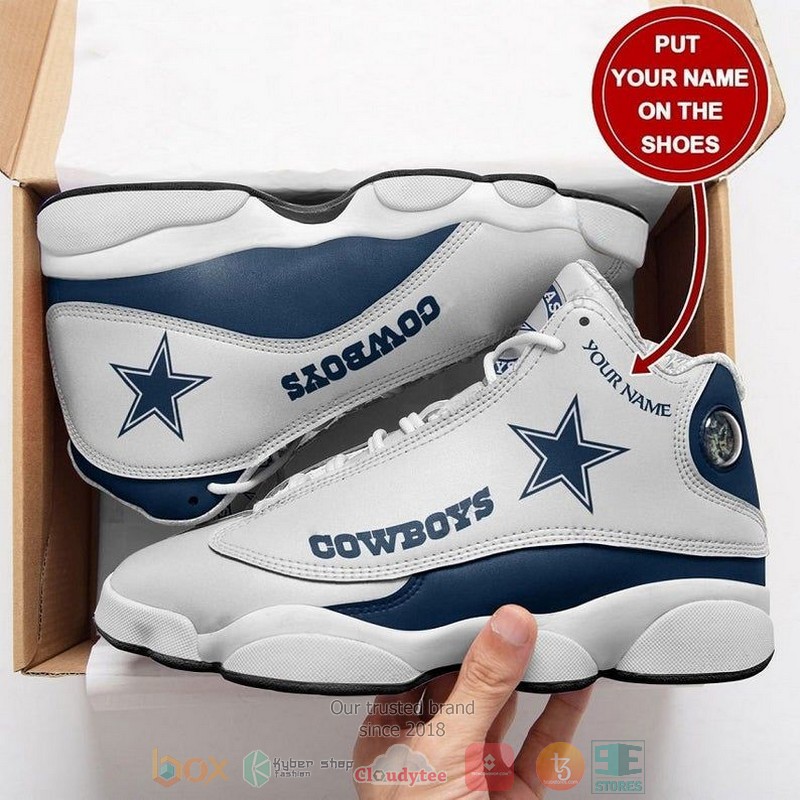 Personalized Dallas Cowboys Nfl Football Team Custom White Blue Air Jordan 13 Shoes Personalized Dallas Cowboys Nfl Football Team Custom White Blue Air Jordan 13 Shoes