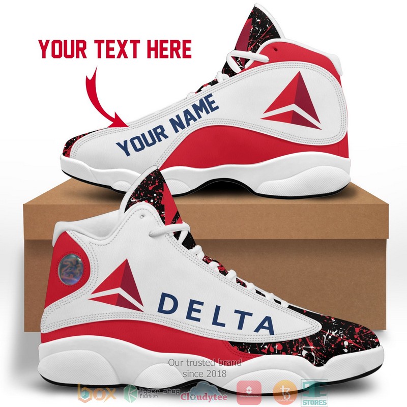 Personalized Delta Air Lines Color Plash Air Jordan 13 Sneaker Shoes Personalized Delta Air Lines Color Plash Air Jordan 13 Sneaker Shoes