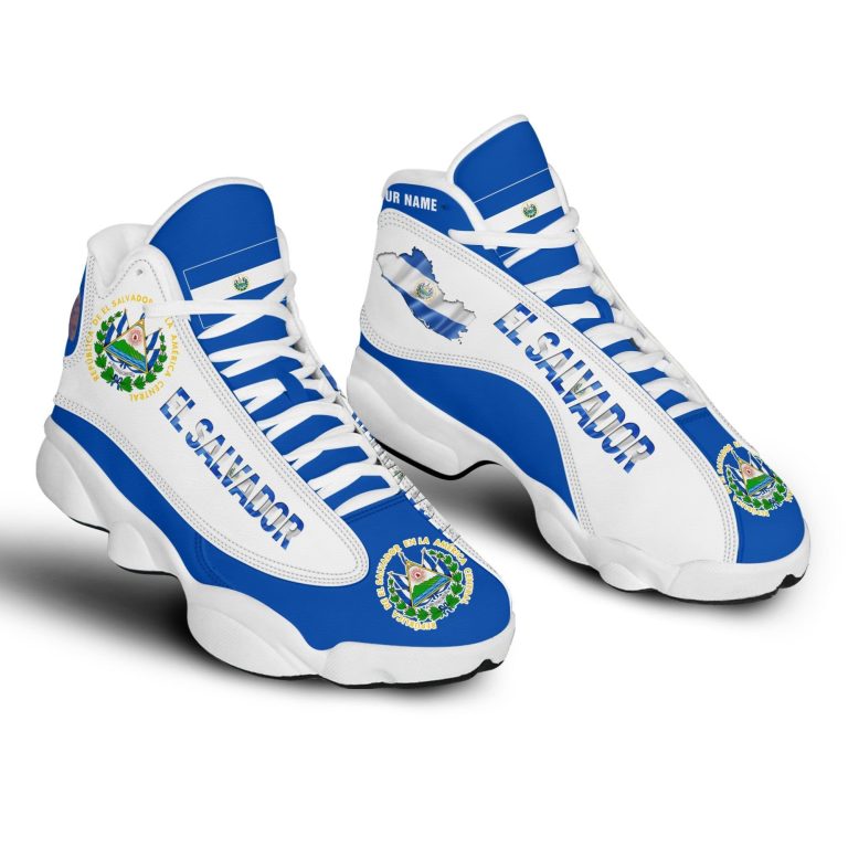 Personalized-El-Salvador-Blue-White-Custom-Air-Jordan-13-Shoes-3