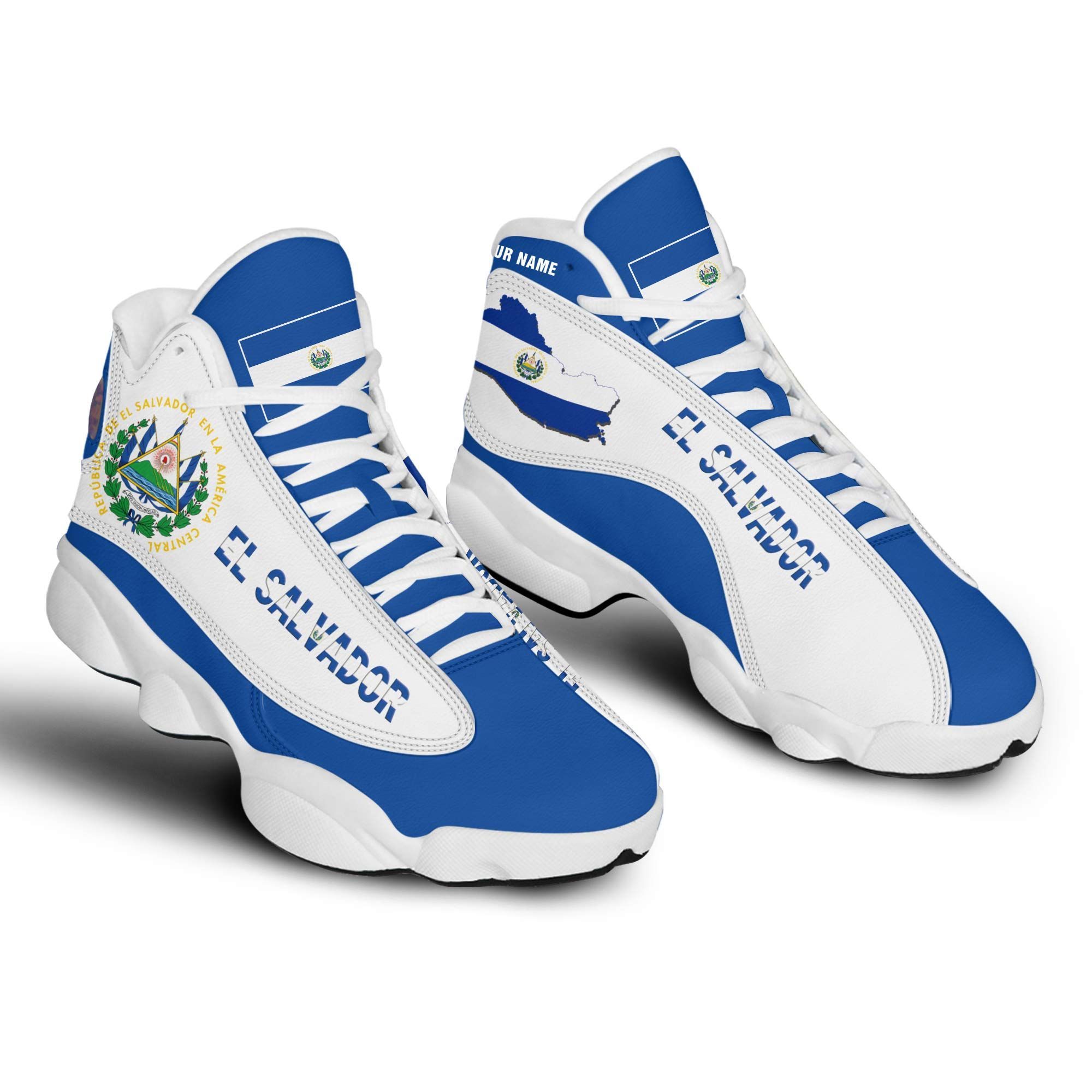 Personalized El Salvador Map Custom Air Jordan 13 Shoes Personalized El Salvador Map Custom Air Jordan 13 Shoes