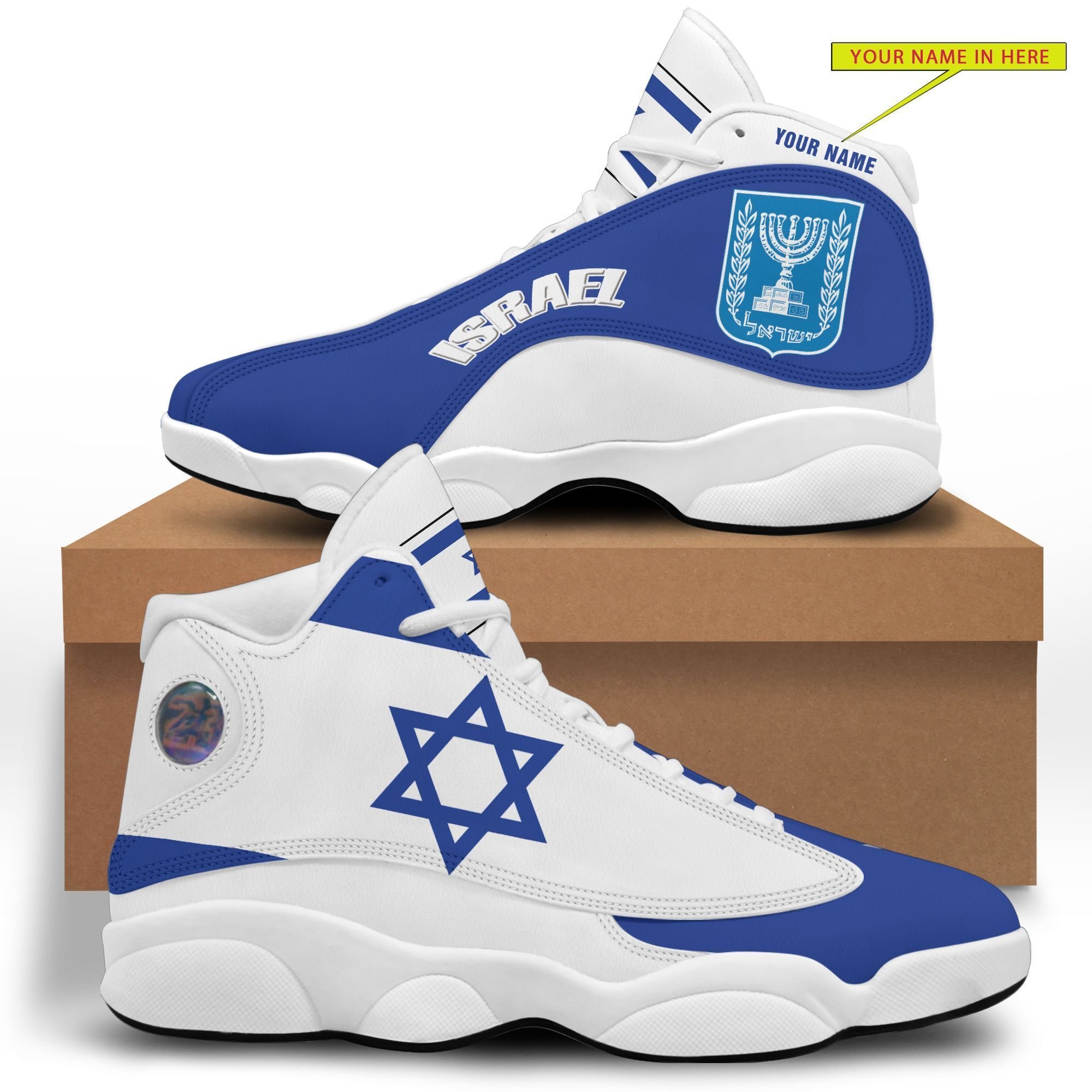Personalized Emblem Of Israel Custom Air Jordan 13 Shoes Personalized Emblem Of Israel Custom Air Jordan 13 Shoes