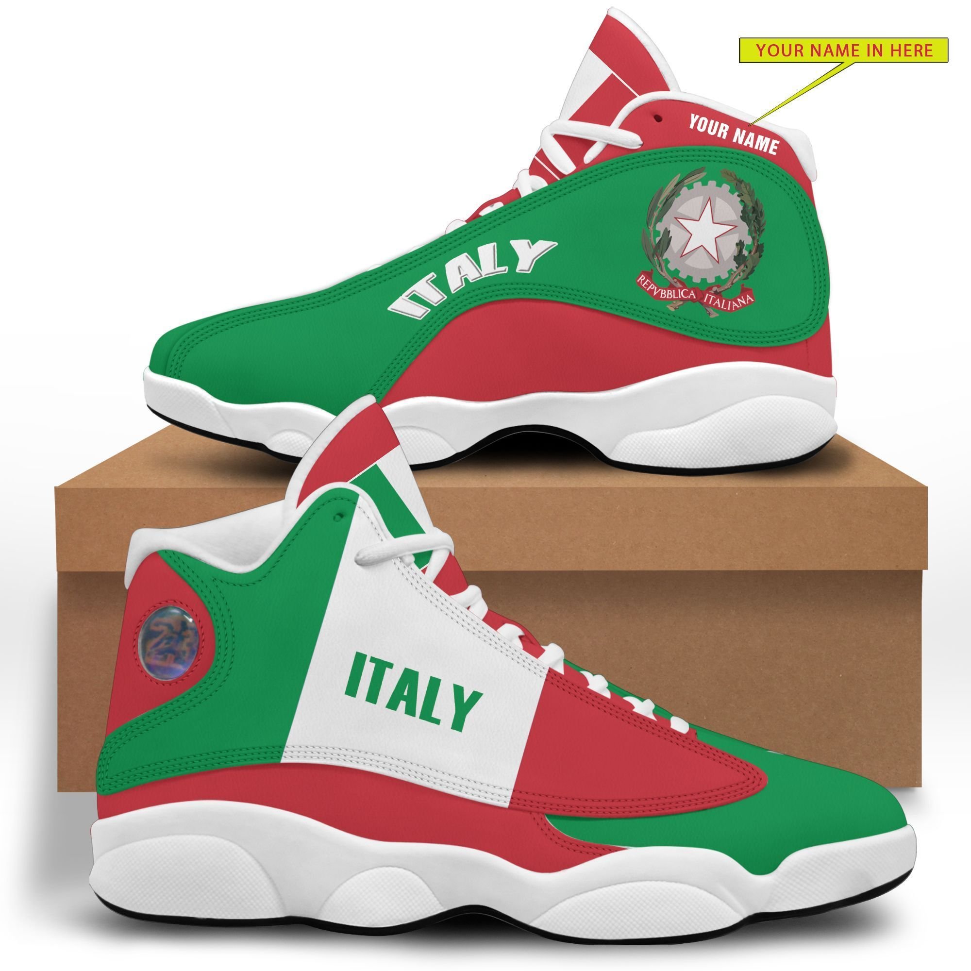 Personalized Emblem Of Italy Custom Air Jordan 13 Shoes Personalized Emblem Of Italy Custom Air Jordan 13 Shoes