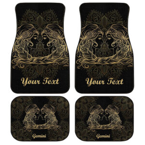 Personalized Gemini Car Floor Mats Custom Zodiac Sign Gemini Car Accessories Gifts Idea