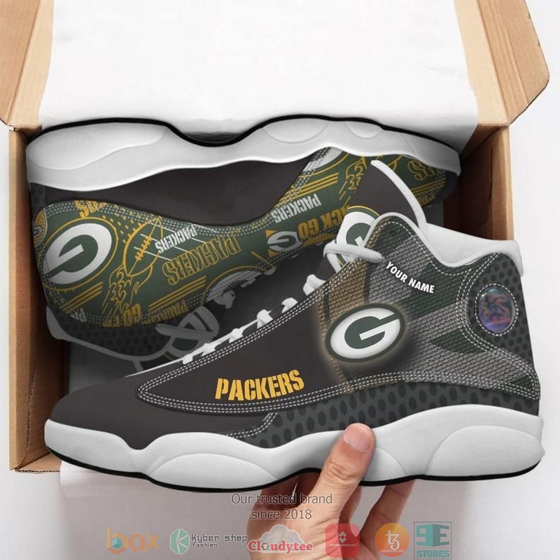 Personalized Green Bay Packers Football Nfl 18 Big Logo Air Jordan 13 Sneaker Shoes Personalized Green Bay Packers Football Nfl 18 Big Logo Air Jordan 13 Sneaker Shoes