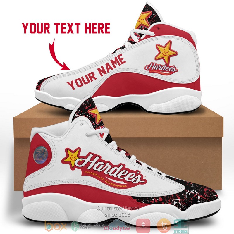 Personalized Hardees Color Plash Air Jordan 13 Sneaker Shoes Personalized Hardees Color Plash Air Jordan 13 Sneaker Shoes