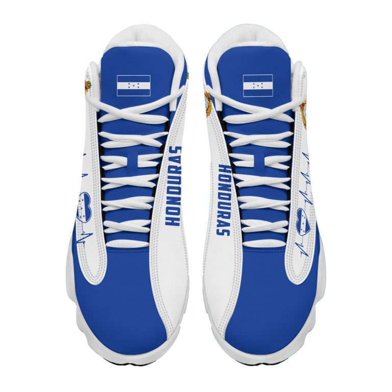 Personalized-Honduras-White-Blue-Custom-Air-Jordan-13-Shoes-2