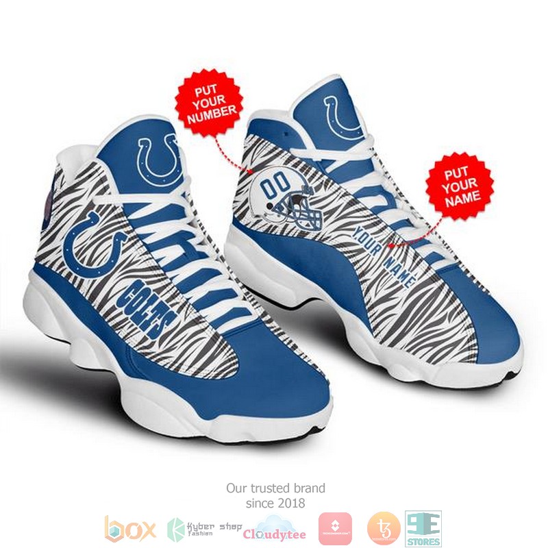Personalized Indianapolis Colts Nfl 2 Football Air Jordan 13 Sneaker Shoes Personalized Indianapolis Colts Nfl 2 Football Air Jordan 13 Sneaker Shoes