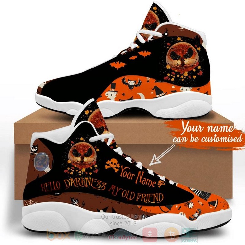 Personalized Jack Skellington Nightmare Before Christmas Hello Darkness My Old Friend Custom Air Jordan 13 Shoes Personalized Jack Skellington Nightmare Before Christmas Hello Darkness My Old Friend Custom Air Jordan 13 Shoes